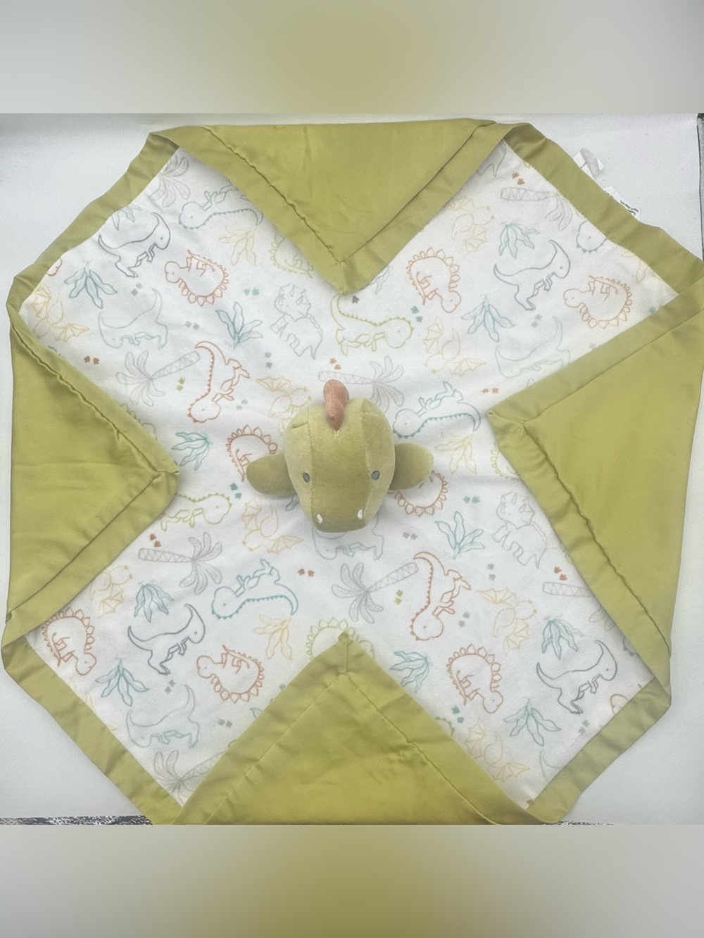 Lullaby Lane Green Plush Dino Security Blanket